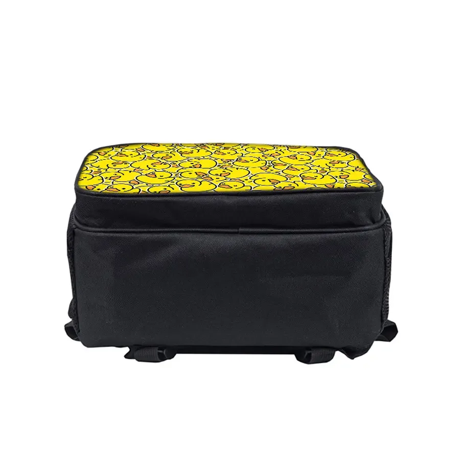 sacs à dos à poche avant ronde à motif de canard jaune pour garçons et filles, meilleurs cadeaux, sac à dos d'école 2d plat de dessin animé pour enfants