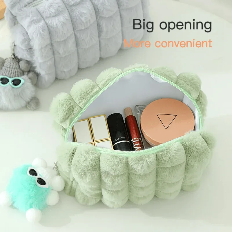 grande trousse à crayons en peluche, trousse à maquillage créative, sac court en peluche pour filles, fournitures scolaires, boîte à papeterie, trousse à cosmétiques