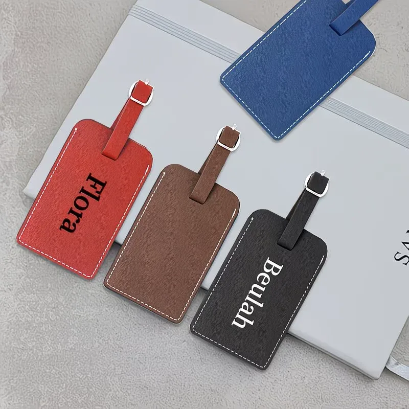 ensemble de porte-passeports et étiquettes à bagages en similicuir personnalisables, étiquettes à bagages, éti