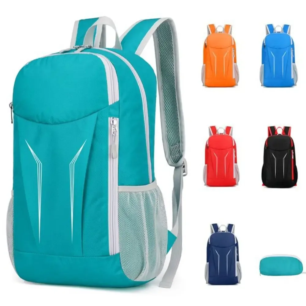 sac à dos de randonnée pliable décontracté avec fermeture éclair, grande capacité, sac à dos de cyclisme, sac à dos de voyage en nylon imperméable, unisexe