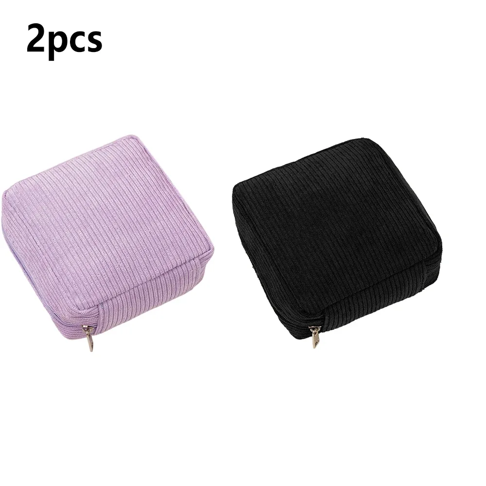 mini trousse de toilette, trousse d'urgence, trousse à cosmétiques esthétique, petite trousse de maquillage, trousse à serviettes hygiéniques en velours côtelé pour femmes