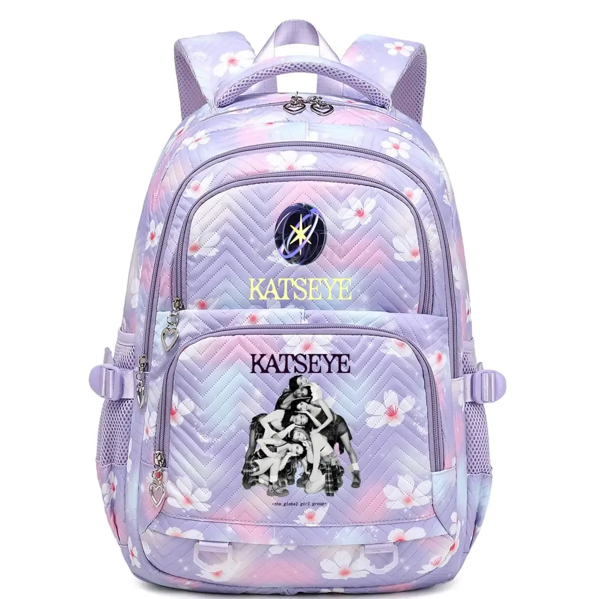 sacs à dos katseye de style esthétique pour filles, mode kpop, groupe de filles katseye, sac à dos coréen ulzzang, sac à dos imperméable pour ordinateur portable
