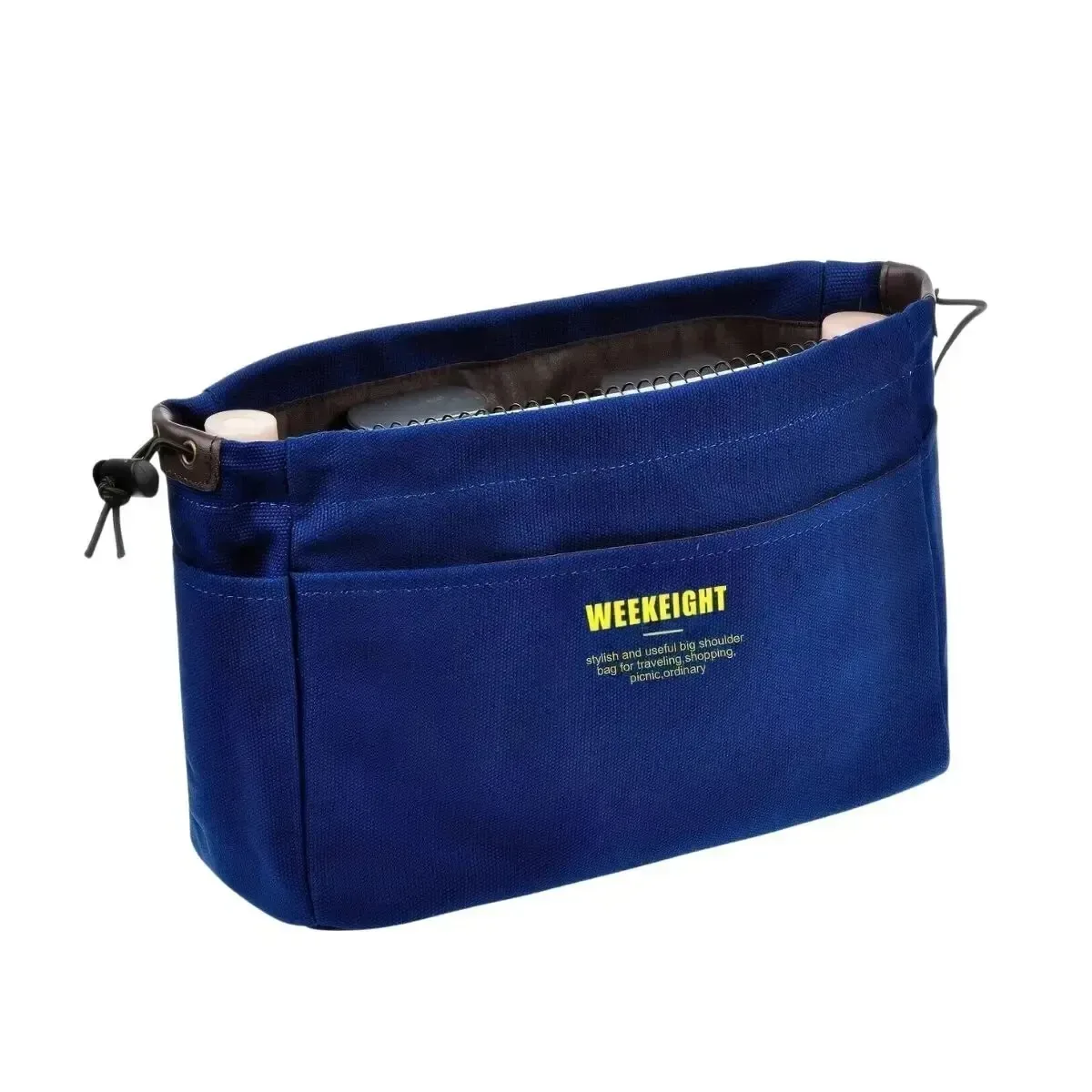 organisateurs de rangement en toile à cordon de serrage, sac à doublure multi-poches, sac de rangement de voyage léger et portable