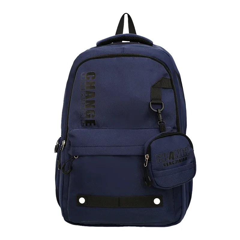 sac à dos en nylon de grande capacité, sac à dos unisexe pour étudiant de voyage de banlieue, petit sac détachable avec sangle à tige de traction