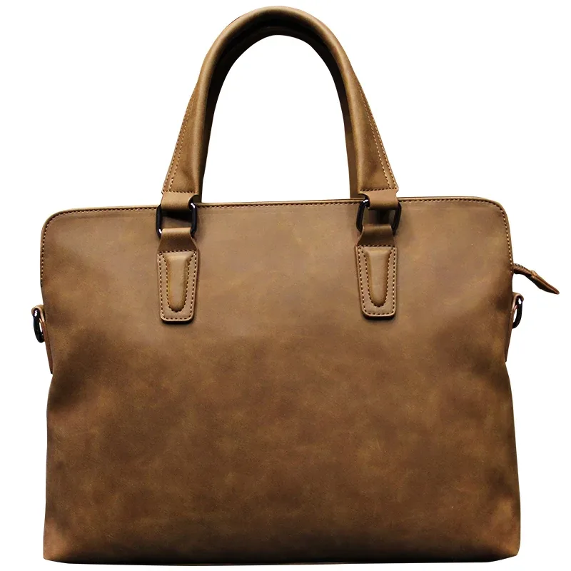 sacs pour hommes en cuir pu crazy horse, mallette d'affaires vintage, sacs de voyage pour hommes, sac fourre-tout pour ordinateur portable, sac pour homme