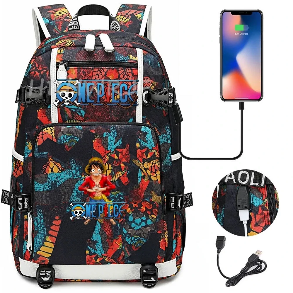 sac à dos one piece monkey d luffy pour ordinateur portable, pour adolescents, garçons et filles, léger, pour collège, lycée, grands sacs d'école pour étudiants