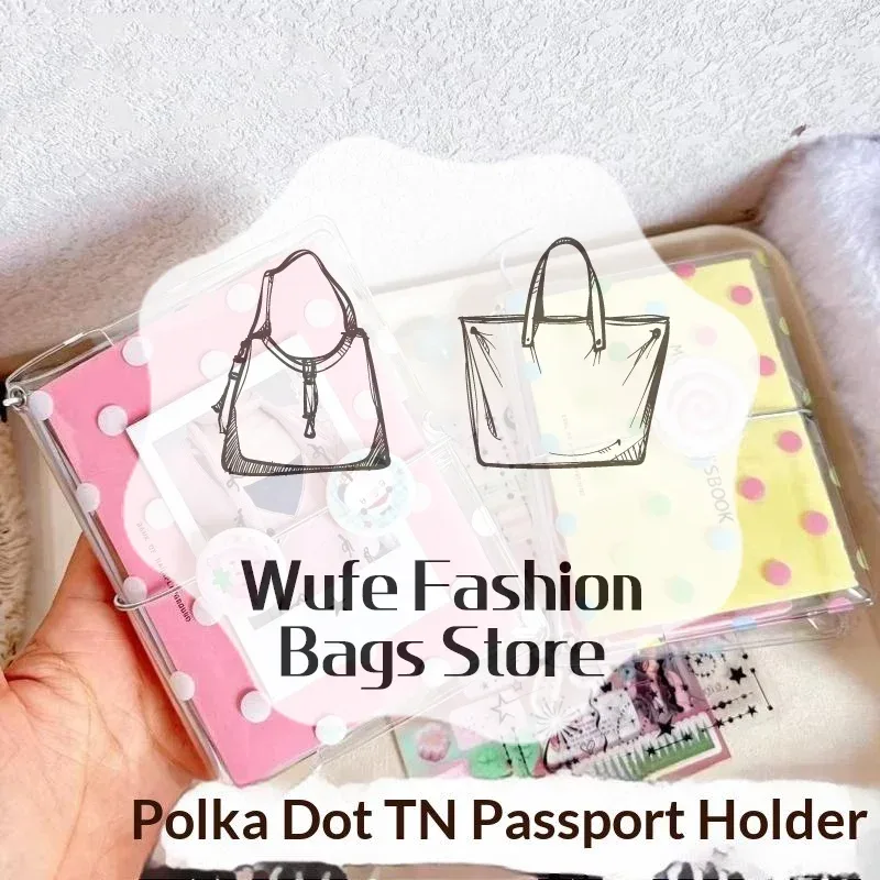 Porte-passeport imprimé à pois, 1 pièce, avec bande élastique transparente, housse de passeport portable, étui de protection transparent pour passeport