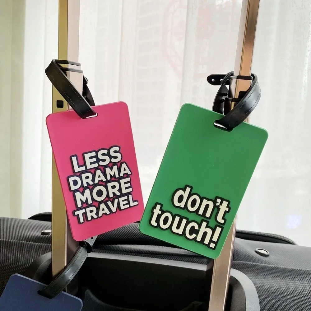 étiquette de bagage en silicone mignonne, étiquette de valise imperméable style lettre, légère, durable, étiquette de nom et d'adresse