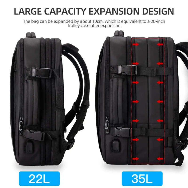 heroic knight sac à dos de voyage hommes sac à dos d'affaires école extensible usb sac grande capacité 15.6 ordinateur portable sac à dos étanche sac