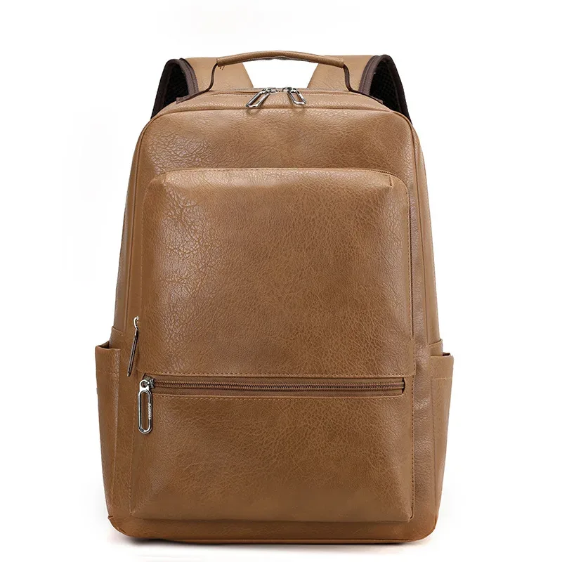 sac à dos en cuir pu pour hommes, grande capacité, sac pour ordinateur portable, adapté aux ordinateurs portables, sac de voyage classique et décontracté pour le travail et les étudiants