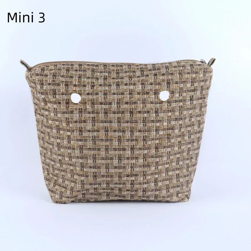 organisateur classique en toile de lin tanqu, doublure intérieure en tissu pour obag mini o bag, accessoire pour sac à main femme