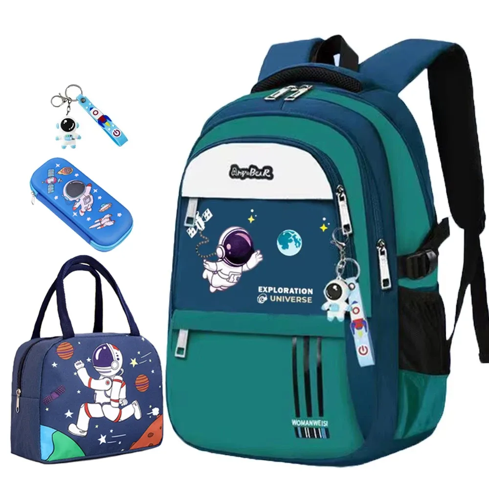 Sac à Dos d'École Astronsominitié pour Garçon, Cartable Étanche pour Enfant du Primaire