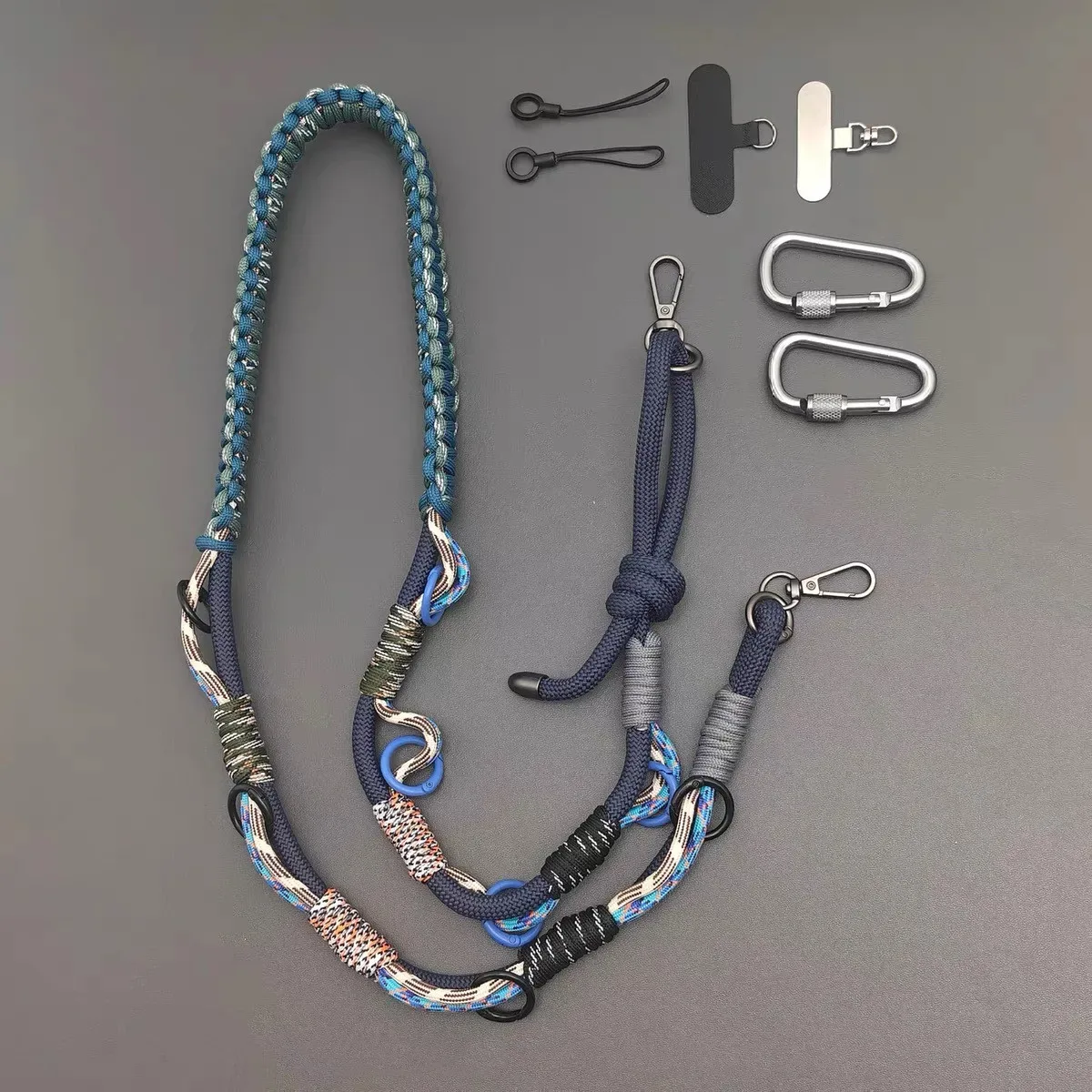 sangle de téléphone multifonctionnelle tressée à la main pour extérieur, sangle de remplacement tactique réglable pour appareil photo, accessoires de sac bandoulière