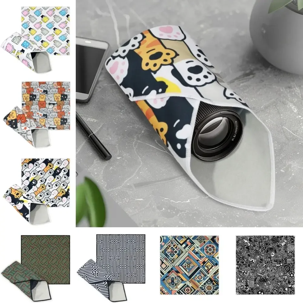 tissu de protection d'objectif pliable et auto-adhésif, 50x50cm, enveloppe de protection d'appareil photo, cent patchs en tissu carré, sac de rangement de cosmétiques