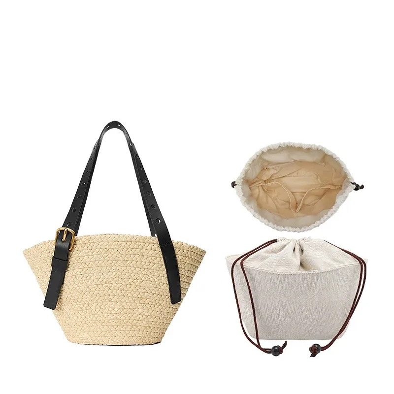 insert organisateur de sac pour panier lew, support de sac à cordon tissé en paille, sac intérieur dans les accessoires de sac