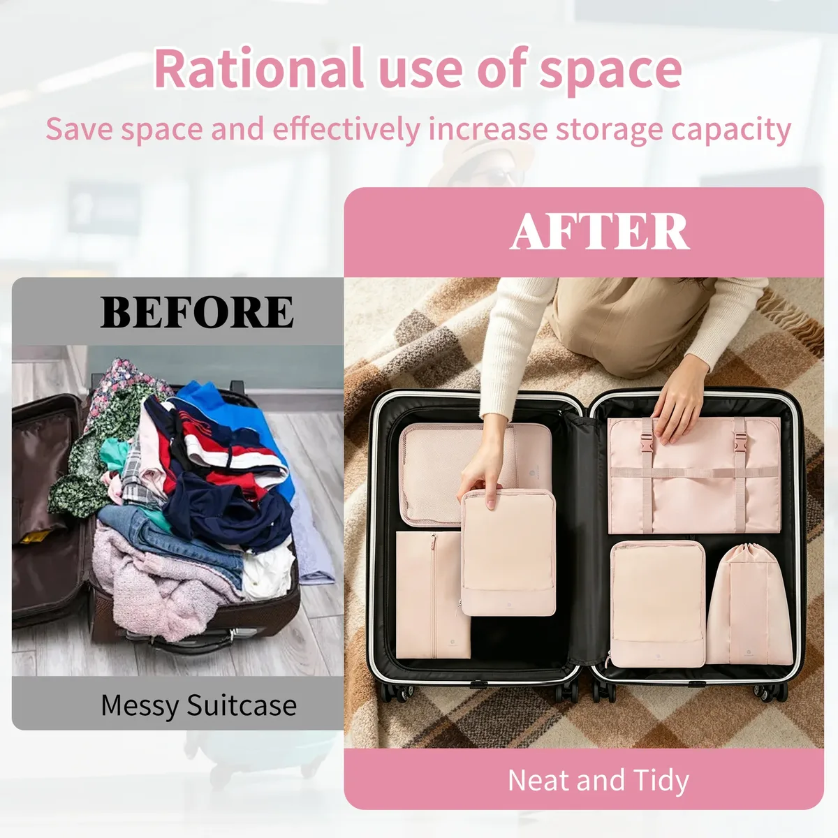sac de compression de voyage, organisateur de bagages pour voyages d'affaires, sac de séparation pour sous-vêtements et vêtements, style moderne et simple