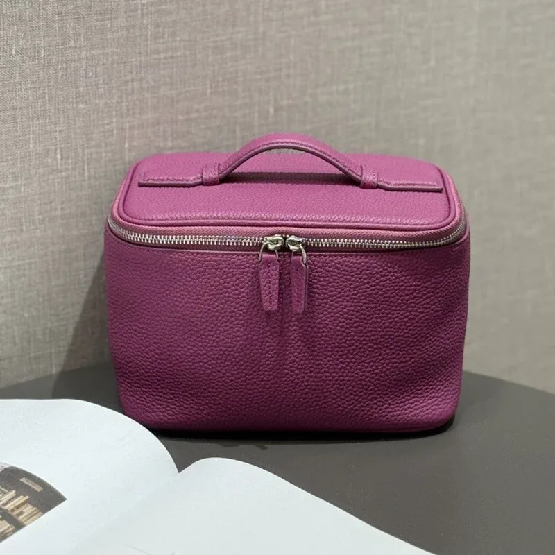 sac à cosmétiques en cuir pour femmes, organiseur de toilette de voyage, cuir véritable de haute qualité, trousse de maquillage de luxe, pratique, grande capacité