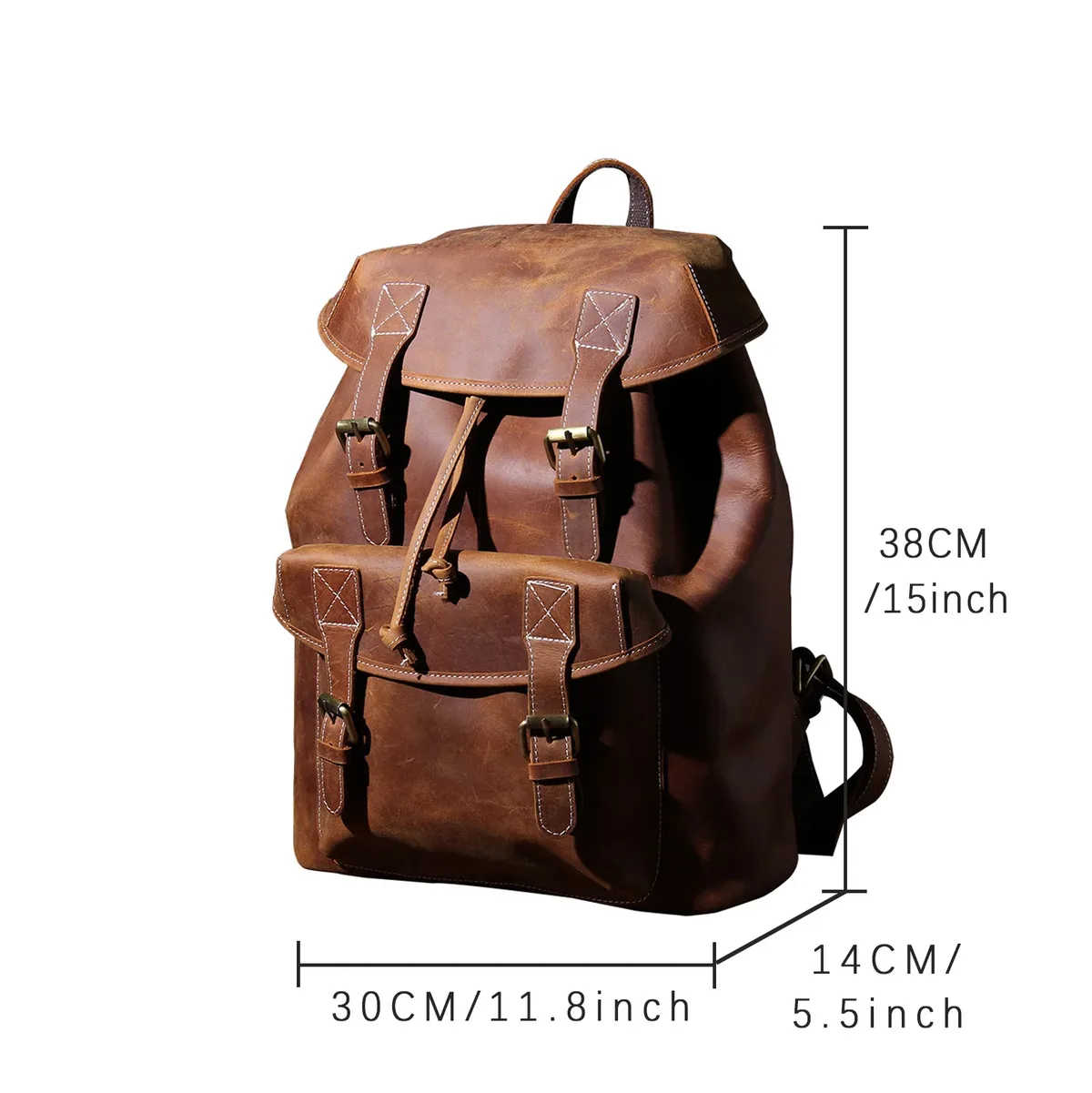 s.worker – sac à dos vintage en cuir véritable pour hommes, sac d'école vintage crazy horse, grand sac à bandoulière en cuir de vache pour ordinateur portable
