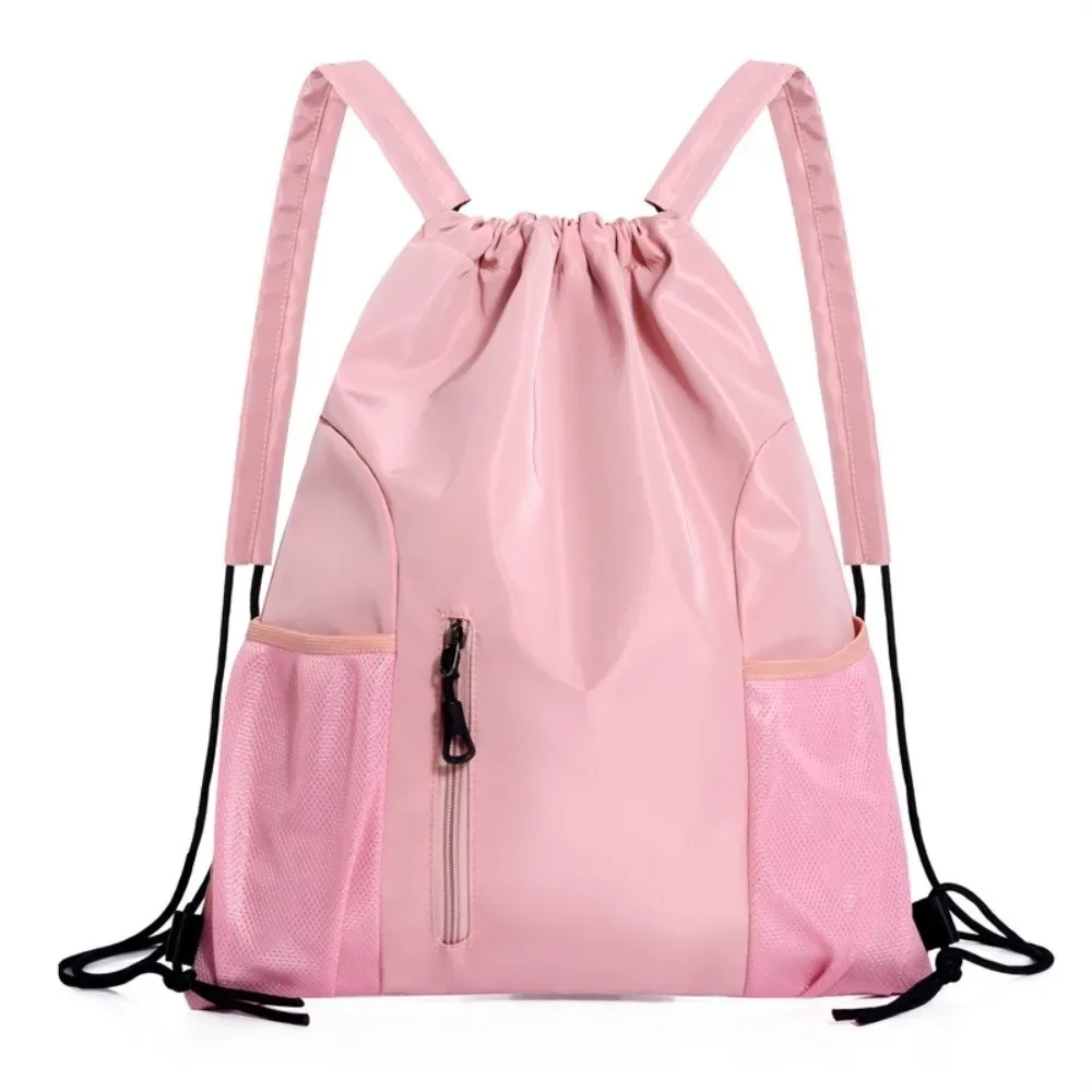 sac à dos simple à cordon de serrage grande capacité, imperméable et léger, sac de sport uni décontracté pour étudiant