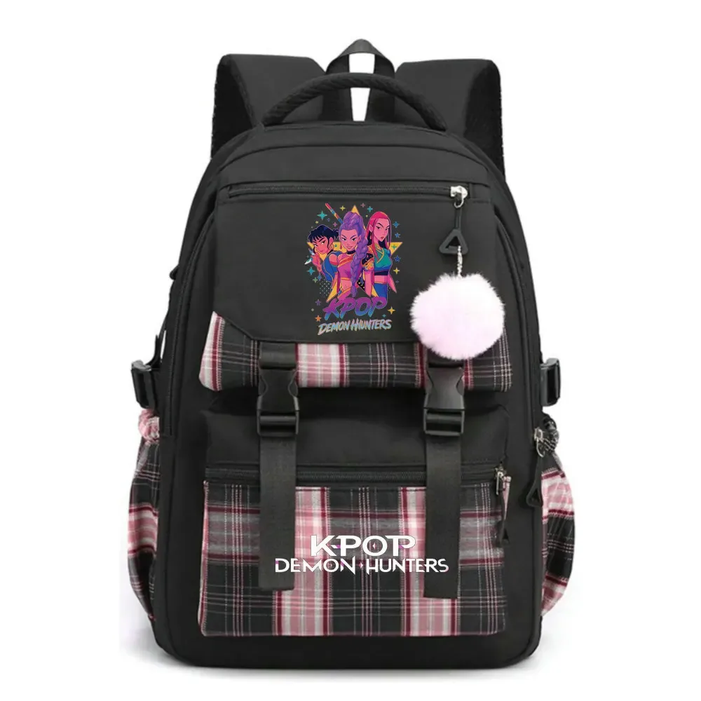 sacs à dos d'école kpop demon hunters, sacs d'école pour étudiants, sac à dos de voyage à la mode pour filles, sac à dos étanche avec fermeture éclair, sac à dos pour ordinateur portable