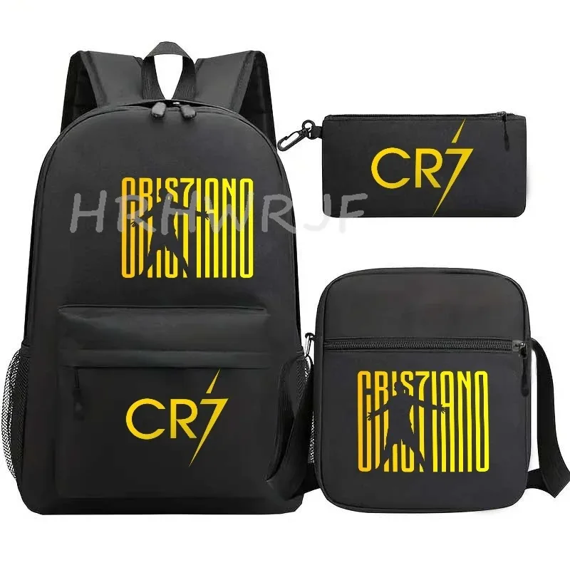 ensemble de sacs à dos imprimés sports cr7 pour adolescents, sacs d'école décontractés adaptés aux garçons et aux filles, mochilas de voyage légères