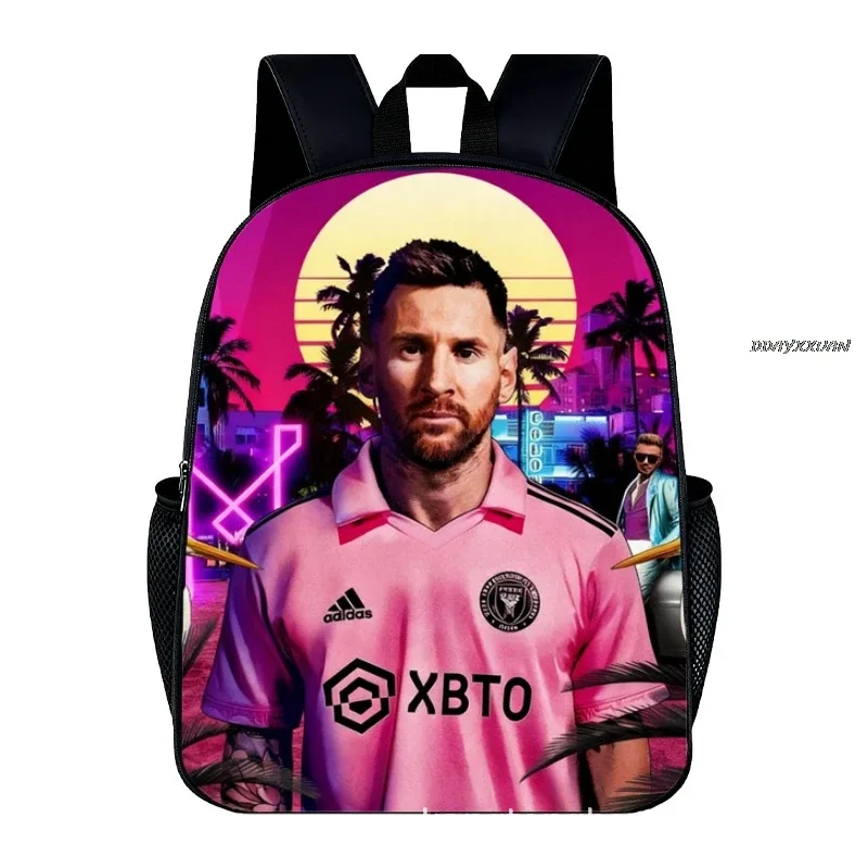 sac à dos messi hedgehog shadow pour l'école primaire, sac à dos de dessin animé, sac à dos à double bandoulière, cadeau pour enfants