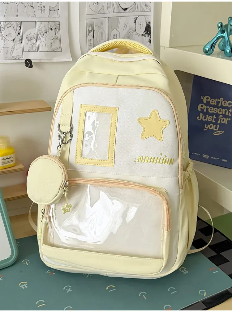 sac à dos ita transparent de style coréen, ultra-léger en nylon, pour étudiants du secondaire, design de style japonais