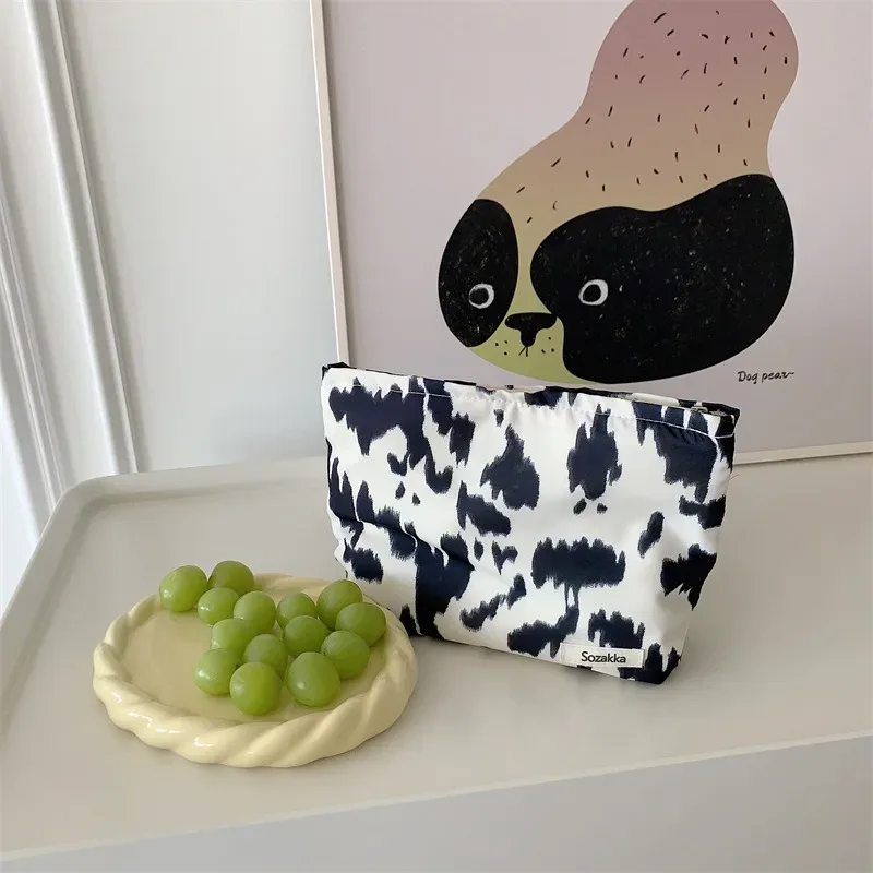 sac de rangement pour rouge à lèvres cosmétique de voyage à fermeture éclair florale pour femmes, portefeuille kawaii, trousse de maquillage, sacs à main, trousse à crayons, trousse d'évaluateurs, mignon