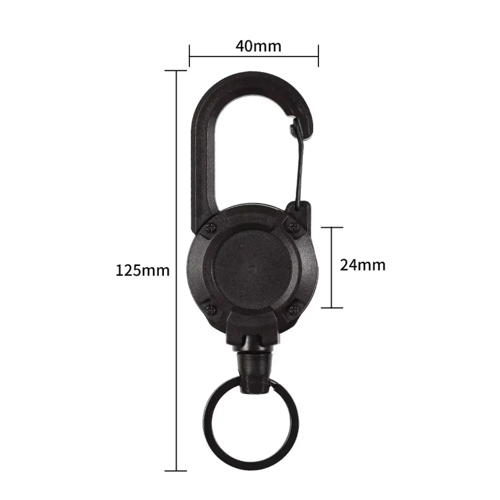 porte-clés en câble métallique, supports rétractables extensibles, antivol, élastique, mousqueton d'extérieur, crochet pour sac à dos, boucle