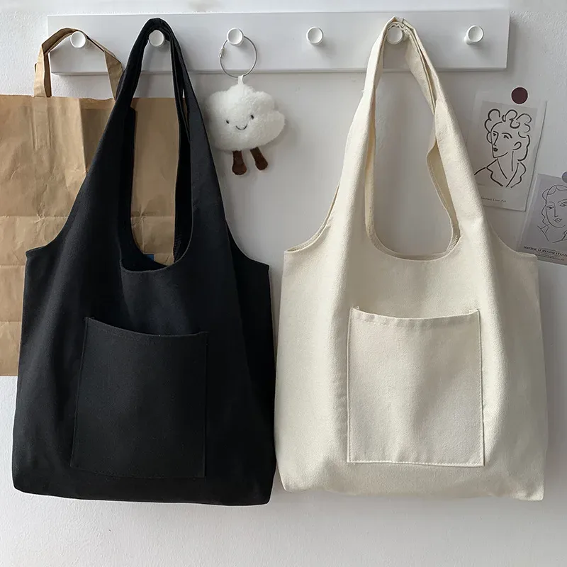 sacs à bandoulière décontractés avec logo personnalisé, sacs de shopping en toile pliables, sacs esthétiques pour femmes, sacs écologiques réutilisables de haute qualité pour femmes