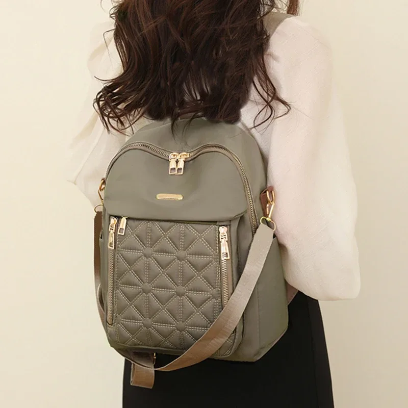 sac à dos élégant pour femme à motif gaufré, sac à dos antivol à bretelles rembourrées, adapté à l'école et aux courts voyages