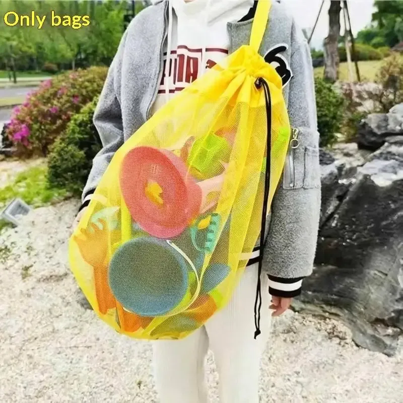 sac de rangement pour jouets de plage en maille de grande capacité, sac pliable respirant et portable pour voyage, organisateur de sac de natation en plein air, 1 pièce