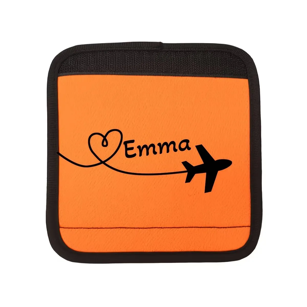 housse personnalisée, housse de protection pour poignée de bagage à motif cœur d'avion, housse de protection pour poignée de bagage avec texte personnalisé, cadeau de vacances personnalisé