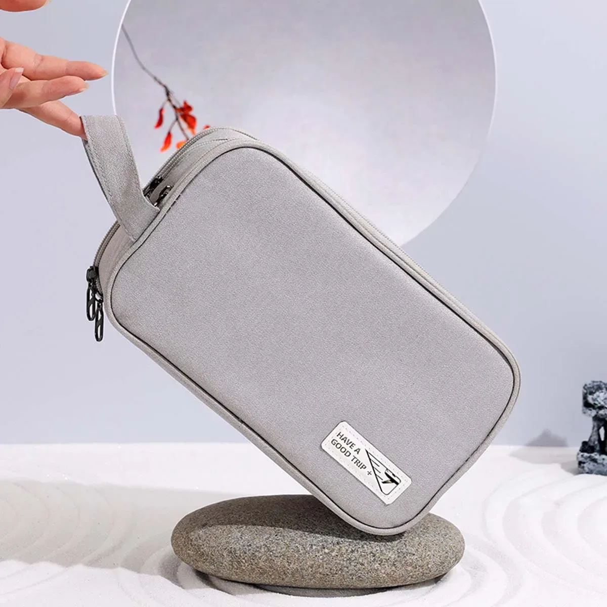 trousse de toilette simple pour voyage d'affaires pour hommes, sac de séparation sec et humide portable, sac de rangement de cosmétiques de voyage de grande capacité, vente en gros