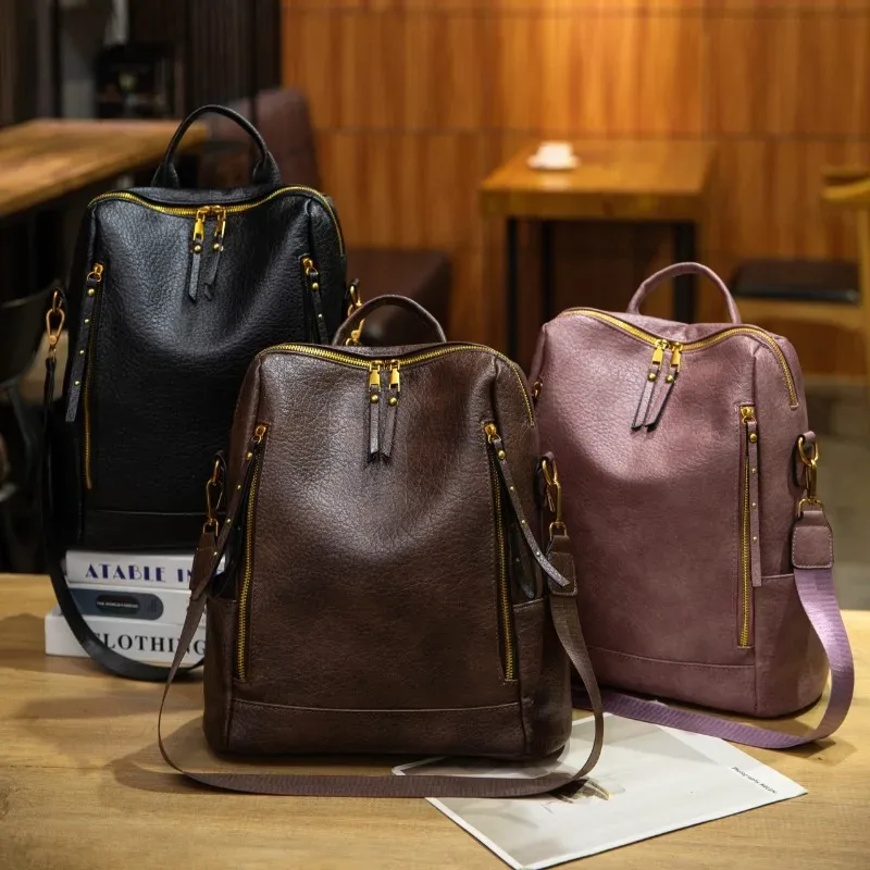 sacs à dos de luxe légers en pu de haute qualité, texture avancée 2026, sacs polyvalents grande capacité pour le trajet quotidien, sacs à dos durables
