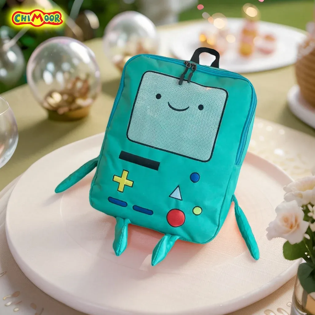 Dessin animé Robot voyage ordinateur portable mignon sac à dos bleu PU Robot Animal Finn Jake aventure voyage sac à dos résistant à l'eau collège sac