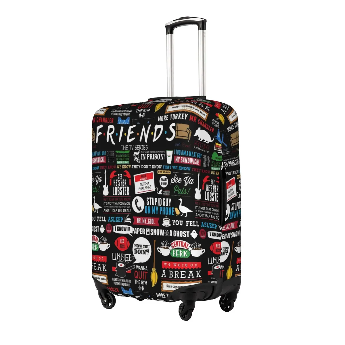 housse de protection pour bagages, motif personnalisé de la série télévisée friends, avec citation amusante, c
