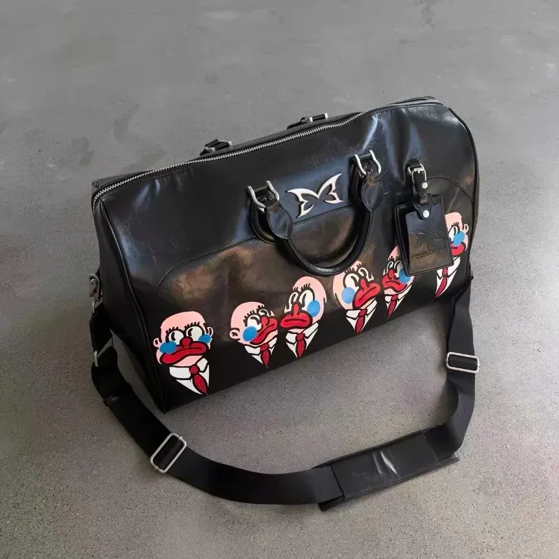 sacs de voyage mertra noirs grande capacité, qualité supérieure 1:1, sacs de cabine en cuir pu pour hommes mertra, sacs à dos pour femmes
