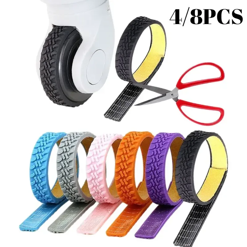 4/8 pièces pièces de valise essieux bagages roues protecteur réduire l'usure des roues amortissement boîte de chariot roulette couverture bruit roues garde couverture