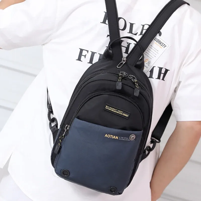 chimmen-sac à dos multifonctionnel en nylon imperméable pour hommes, sac de poitrine initié, sports de plein air, voyage portable, petit sac