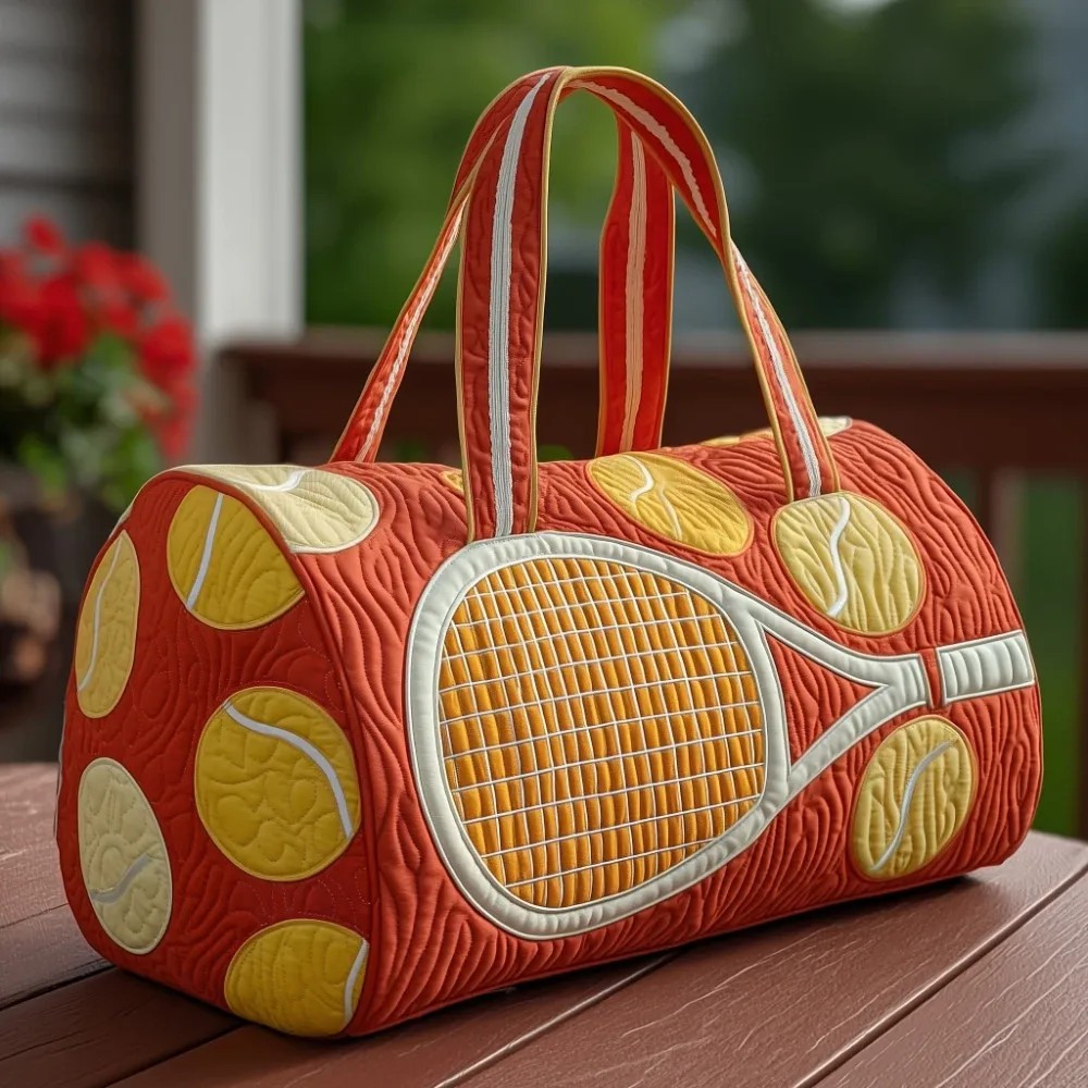 Sac de sport matelassé imprimé en 3D pour raquette de tennis, grande capacité, sac de voyage et de sport, sac de week-end tendance pour hommes et femmes