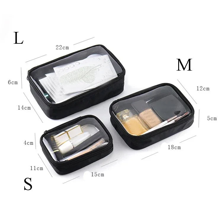 sac à cosmétiques transparent étanche pour femmes, trousse de maquillage de voyage avec fermeture éclair, organisateur de lavage de beauté, trousse de toilette de bain, kit