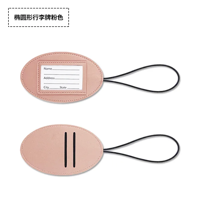 étiquette de bagage en cuir pu, mini, mignonne, pour nom, identification, carte d'embarquement, accessoires de voyage