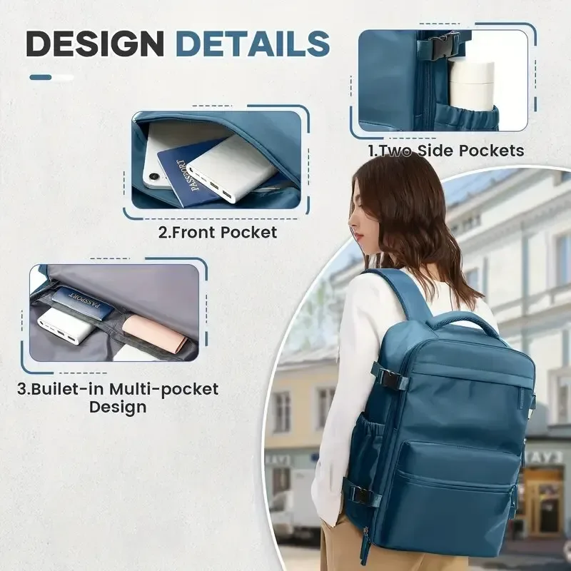 sac à dos de voyage décontracté buylor pour hommes et femmes, résistant à l'eau, adapté aux ordinateurs portables de 16 pouces, compressé sous vide, pour les voyages d'affaires