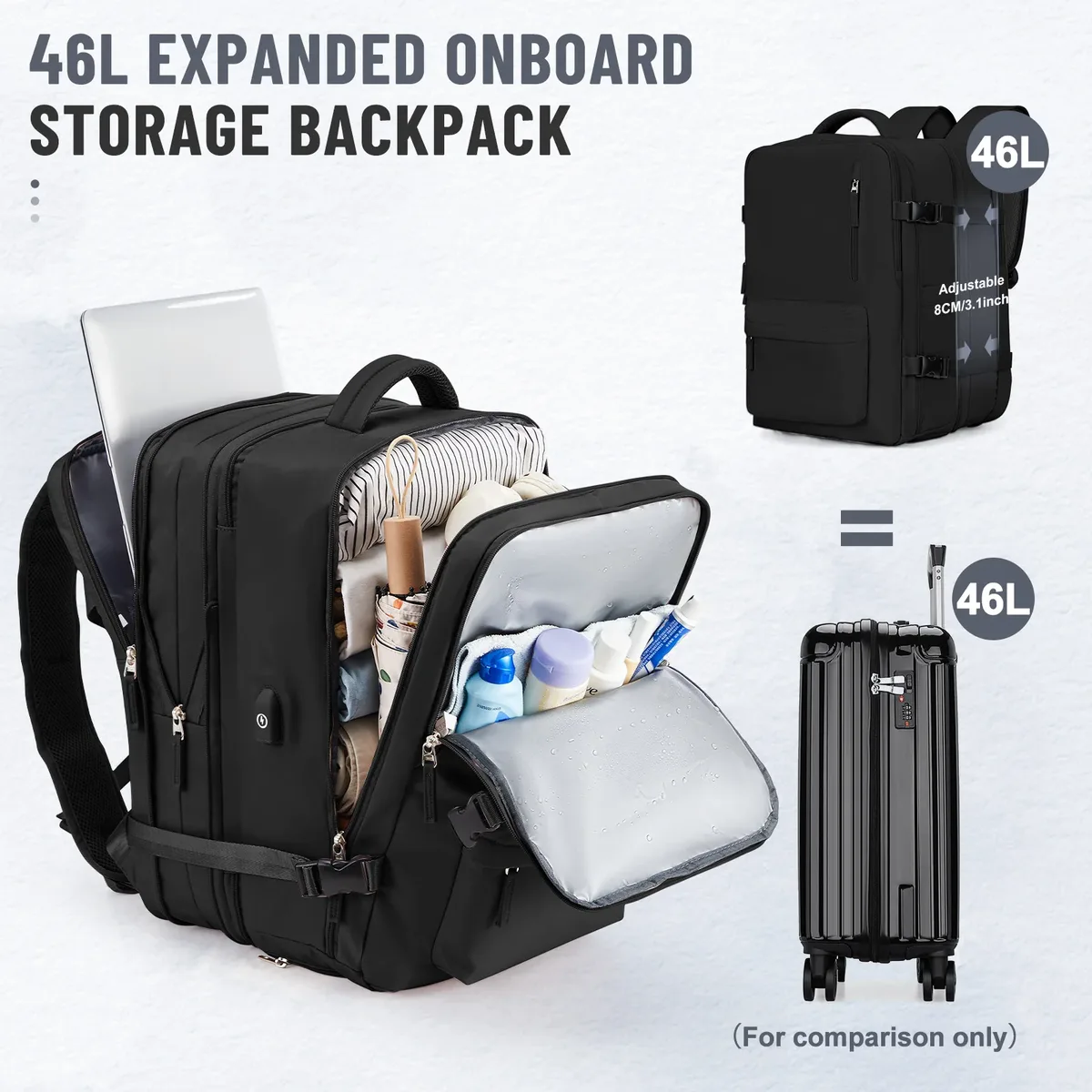 sac à dos de voyage aérien étanche pour hommes et femmes, bagages à main, sacs pour ordinateur portable, grande capacité, sac initié, 6 000