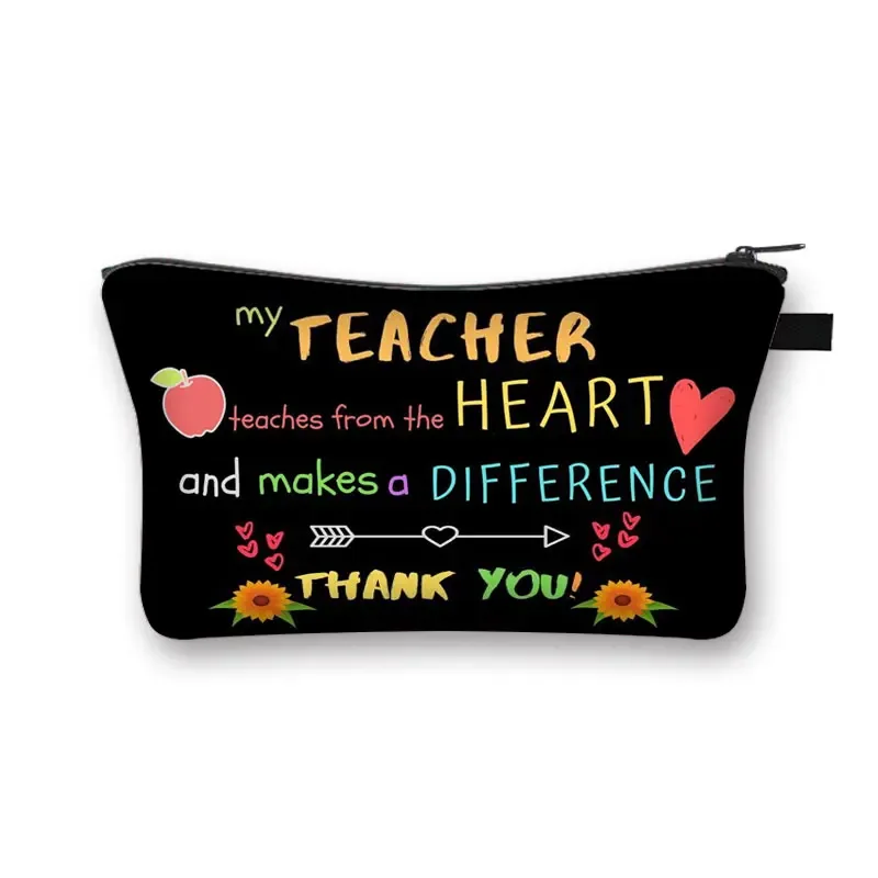 merci enseignant/ gracias maestra/ merci maitresse trousse à cosmétiques femmes trousse de maquillage filles organisateur cosmétique cadeau de remise des diplômes