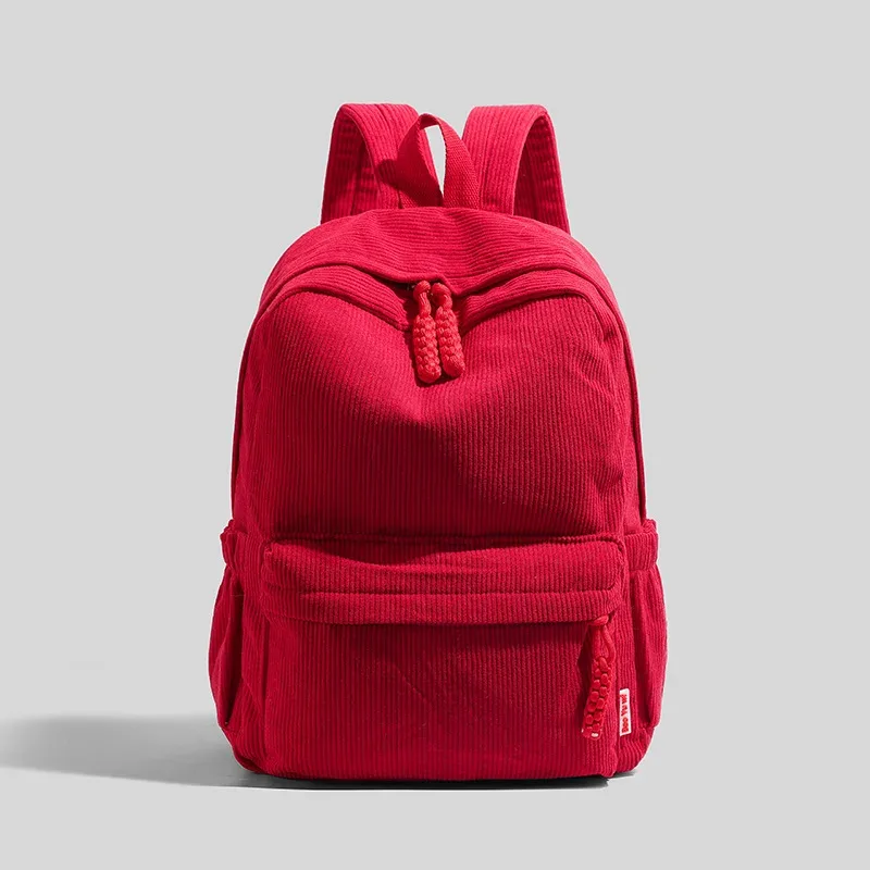 sac à dos en velours côtelé neutre sacs à dos de grande capacité options de couleurs élégantes et polyvalentes sac à dos décontracté pour un usage quotidien à l'école ou aux voyages