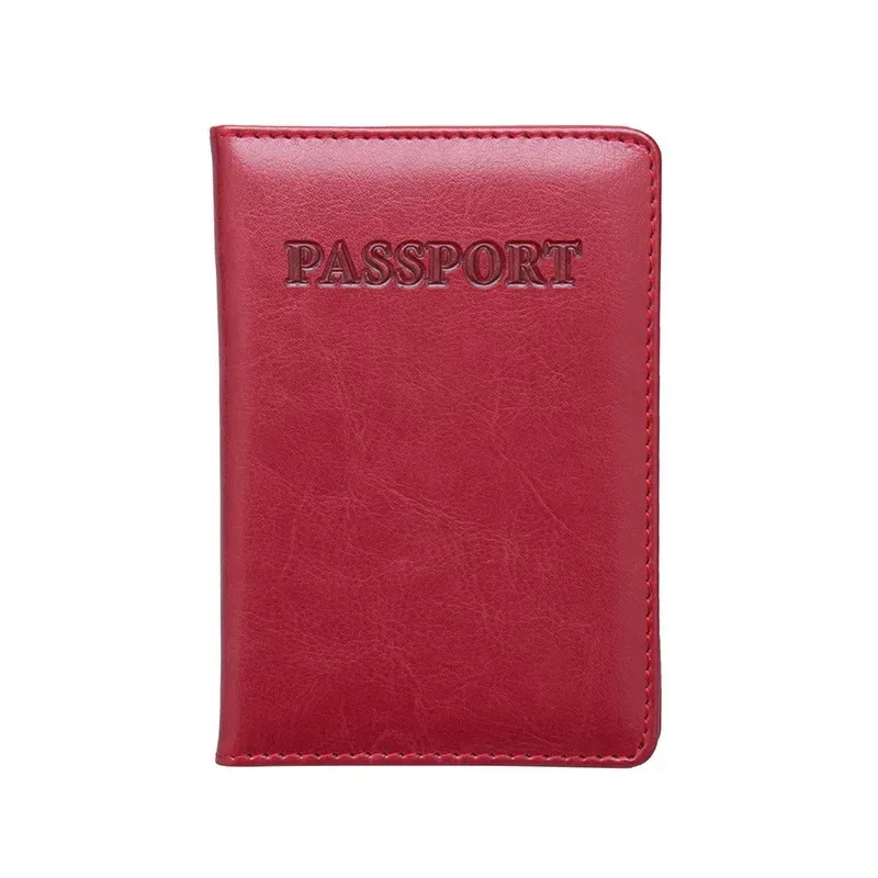 couverture de passeport en cuir pu pour hommes et femmes, porte-passeport de voyage avec porte-carte de crédit, étui portefeuille, étui de protection d'identité, 8 couleurs