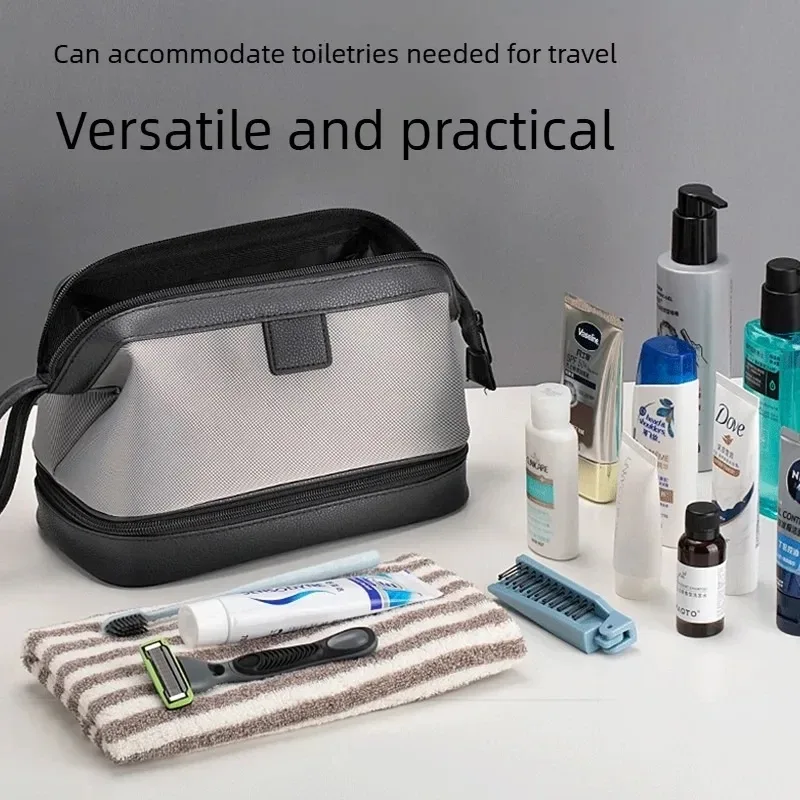 sac de voyage étanche pour la toilette, sac de rangement de qualité supérieure, trousse de toilette portable grande capacité avec séparation sec/humide, cadeau d'affaires pour homme