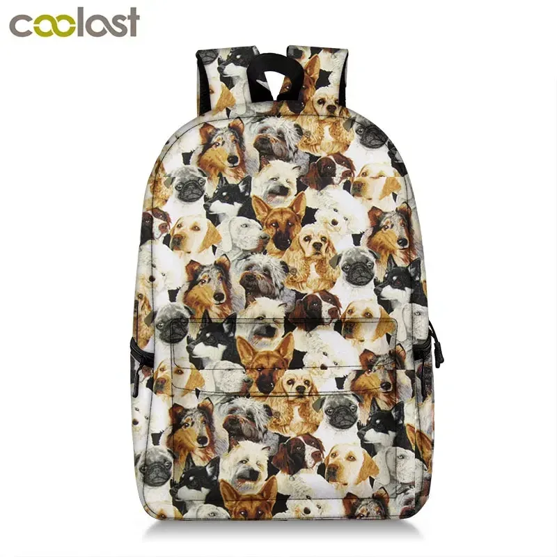 sac à dos imprimé chaton/chien, mignon, pour adolescent, garçon, fille, enfants, cartable pour voyage